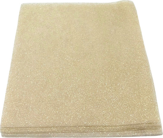 Ivory Tulle Gold Glitter Packaging & Wedding Favor Materials 25x25cm 50 Pieces Tou13 Riniotis Rin-tou13