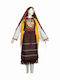 Thrace Traditional Costume for Women with Scarf with 2 Rows Necklace