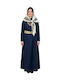 Adults Traditional Costume Dodecanese with Porphyra with 3 Rows Necklace with 45 Coins