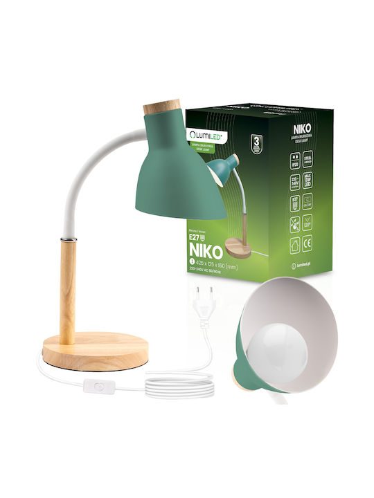 Lampă De Masă Pentru Birou Școlar Decorativă E27 Niko Verde Lumiled