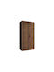 Hartford 618 Doppeltür Kleiderschrank mit Spiegel Schwarz 100x52x202cm