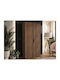 Hartford 618 Dulap cu Ușă Dublă cu Oglindă Negru 100x52x202cm