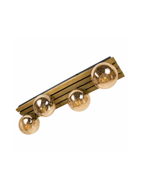 Deckenleuchte Riva Walnuss Bronze 4xe27 800/200 mm