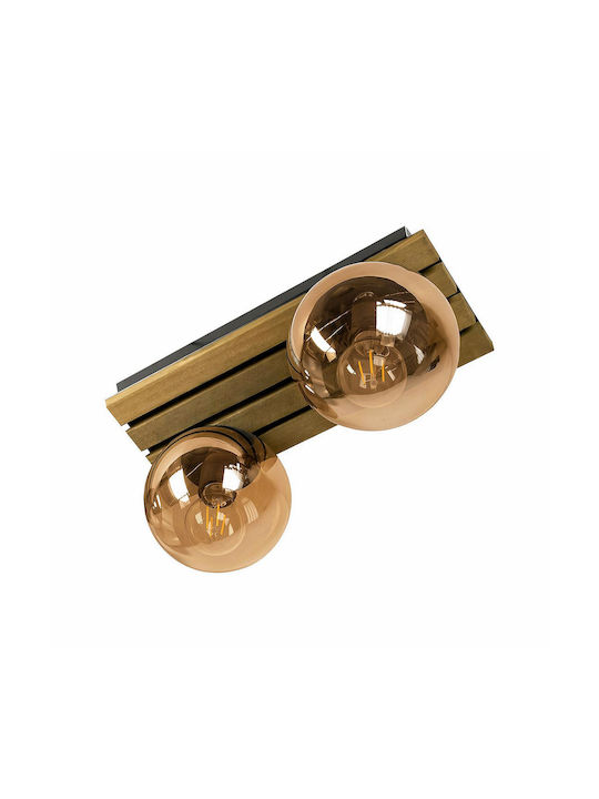 Deckenleuchte Riva Walnuss Bronze 2xe27 400/200 mm