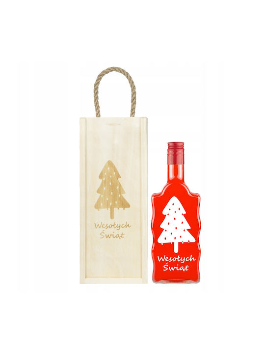 Bimberek Christmas Wooden Bottle 10.5x8cm 500ml With Personalization Bimberek Christmas Wooden Bottle 10.5x8cm 500ml With Personalization