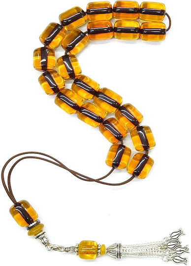 Roloi Komboloi Worry Beads with 21 Beads Made of Mastic Length 34cm Yellow