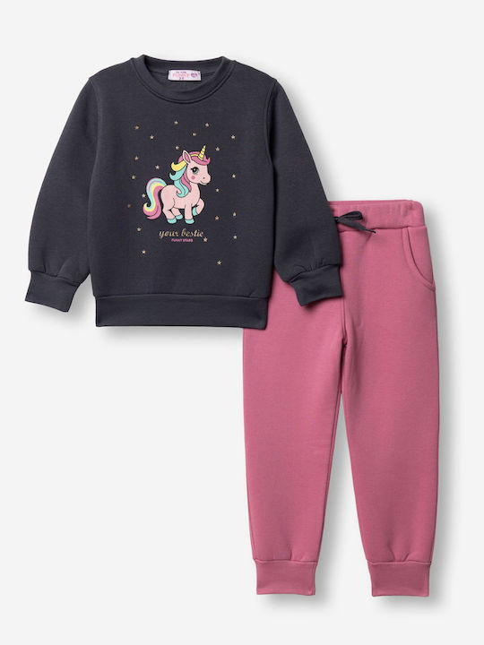 Funky Kids Sweatpants Set Anthracite/Intense Pink