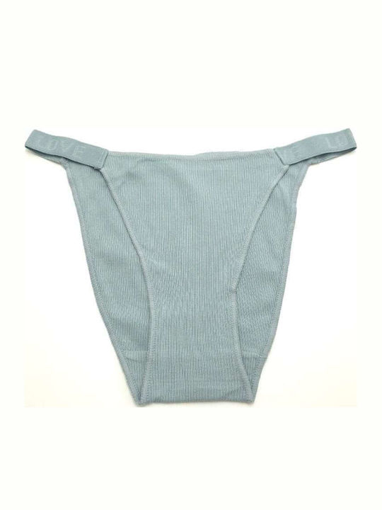 Dyana Hohe Taille Damen-Slip Hellblau