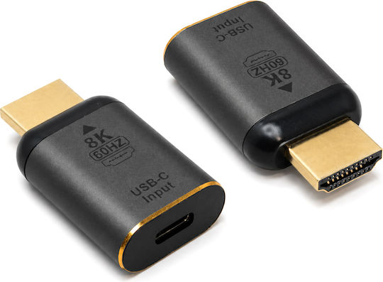 Powertech CAB-UC103 HDMI male to USB-C female Converter Grey