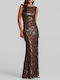 Summer Maxi Evening Shirt Dress Drape Brown