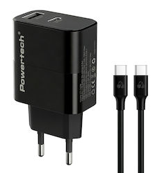 Powertech PT-1638 30W με Καλώδιο USB-C - USB-C