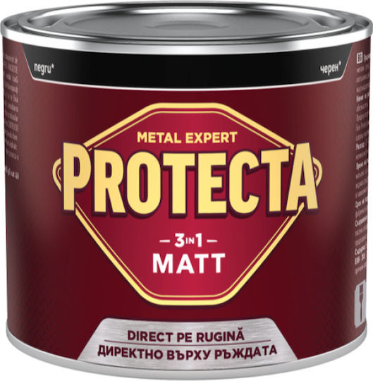 Protecta 3-в-1 Цвят за Метал Черен Конвертор на Ръжда за Метали Матово Покритие 0.5 л Черен