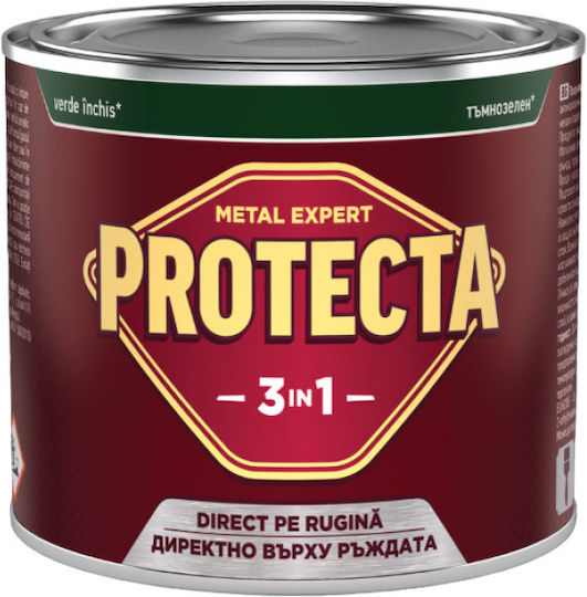Protecta 3-в-1 Цвят За Метал Черен Метал Конвертор На Ръжда Грунд Декоративно Покритие В Една Кутия Може Да Се Нанася Директно На Ръжда Блестящо Покритие 2.5л Тъмно Зелен