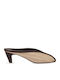 Suede Damen Pantoletten mit Niedrigem Absatz in Brauner Farbe