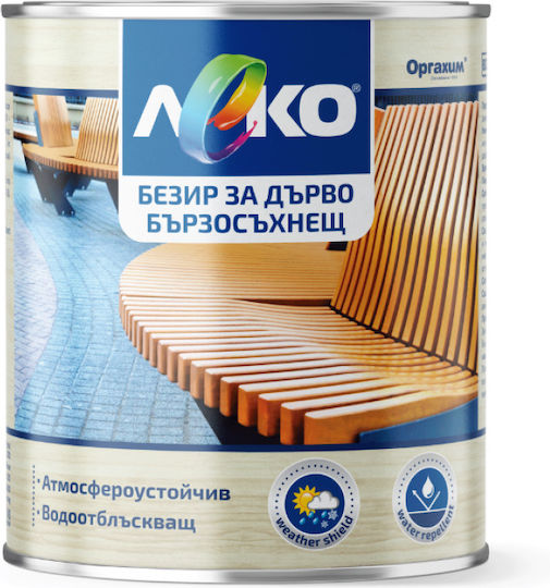 Leko Лак За Дърво Бързосъхнещ Алкидова Основа Матово Покритие 0.75л Бледожълт