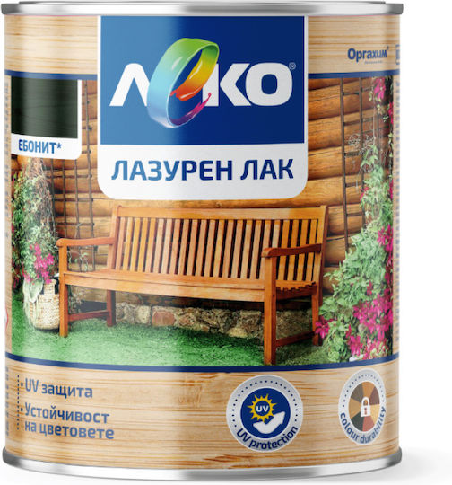 Leko Лак За Дърво Azure Алкидна Основа Блестящ Финиш 0.65л Ебонит