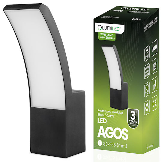 Фенер За Градина Външен Пространство Вградено LED Стенен 12W 4000K Agos Lumiled