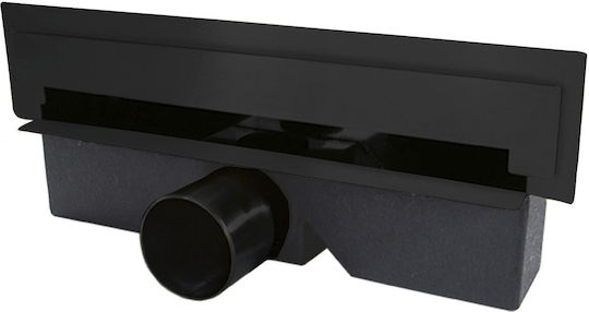 Linear Siphon Ferro Wall Slim Wall-mounted Stainless Steel 300 Mm 50 Mm Outlet Matte Black