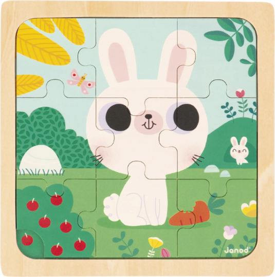 Holzpuzzles Kinderpuzzle Hase 18 Teile Janod