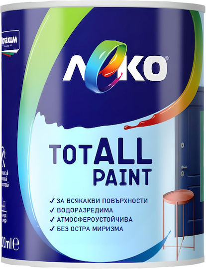 Leko Totall Paint Всички Повърхности Интериор Екстериор Боядисване Отлична Устойчивост На Времето Водна Сатен 0.6л Нордически