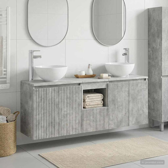 vidaXL Vanity Unit with Sink W49.5xD35xH63cm Grey