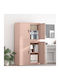 vidaXL Office Storage Cabinet Metal with Lock Pink 90x40x160cm