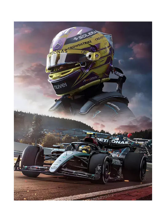 Poster Formula1 Lewis Hamilton F068 30cm X 40cm Ramă Neagră Din Lemn