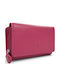 Leder Damenbrieftasche Fuchsie