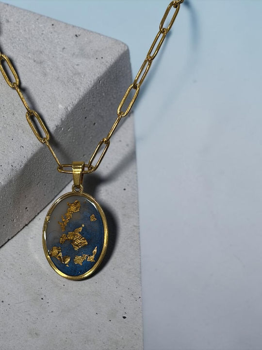 CHromata & Aromata Halskette aus Flüssiges Glas Blauen