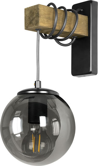 Wall Lamp Brava Walnut Gray 1xe27 150/240 Mm Wall Lamp Brava Walnut Gray 1xe27 150/240 Mm