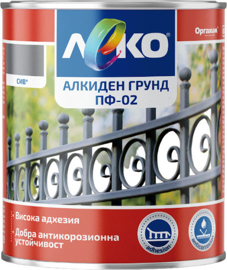 Алкиден грунд Leko PF-02 Черен за метали 5 л Сив