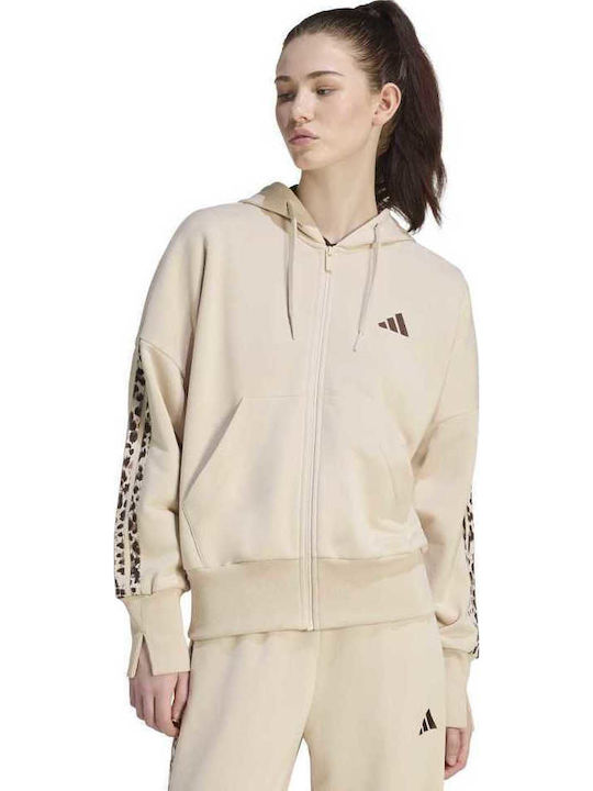 adidas Essentials Women's Hooded Sweatshirt Cardigan Ecru