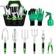 Set Profesional Multifuncțional De Instrumente De Grădină 9 Bucăți Metal Plastic Design Ergonomic Ușor De Curățat Și De Folosit Verde Negru