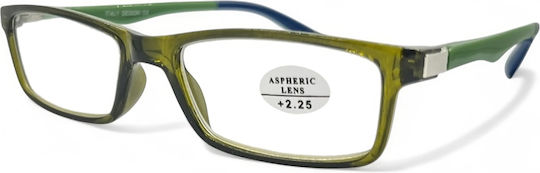 Optosquad Reading Glasses +1.50 In Green Colour 8779-3