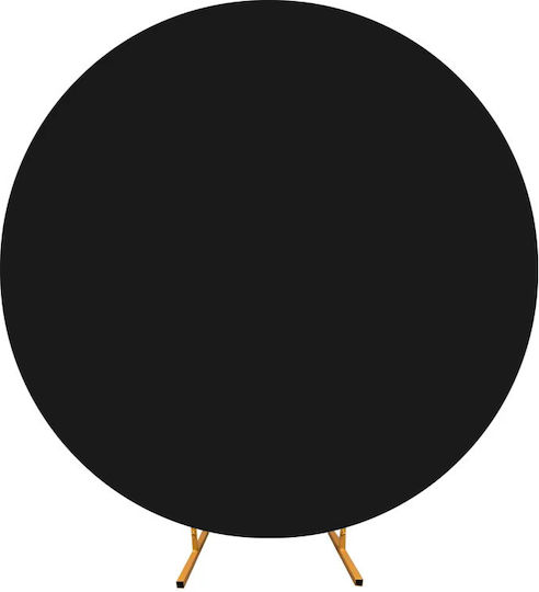 Arc De Balon Cu Copertină Dublă Față Perete Foto Rotund 200 Cm Negru