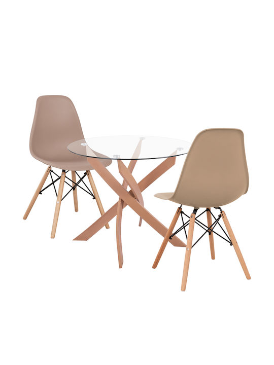 Jafaru Esszimmermöbel-Set mit 2 Stücken 90x90cm
