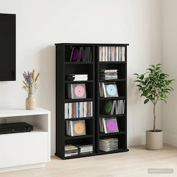 vidaXL CD Cabinet 2 Pieces Black Oak 60x17x92cm