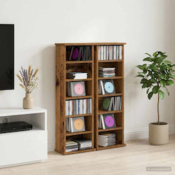 Vidaxl Шкаф за CD 2 Бр Състарено Дърво 60x17x92cm