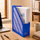 Blue A4 Vertical Document Holder Durable Plastic Office Organizer 80 X 250 X 300 Mm