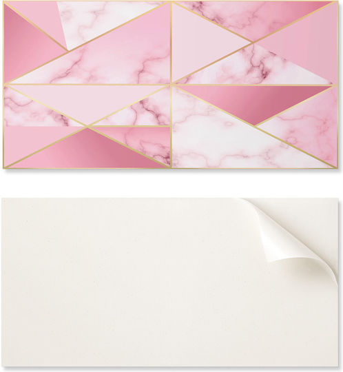 Set of Self-Adhesive PVC Tiles Geometric Marble Designs 10x40x20 cm