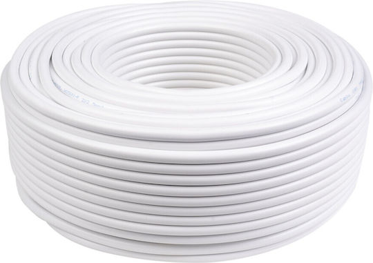 Cablu Electric 2x1.5 Mm² 100 M Alb Flexibil Conductor Cca Izolație Pvc Mantă Pvc Myym H05vv-f