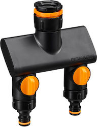 Fiskars Comfort On Off 2-way Faucet Connector 1070577 Connector Diameter 1/2" 3/4" 1" Orange Black Fiskars Comfort On Off 2-way Faucet Connector 1070577 Connector Diameter 1/2" 3/4" 1" Orange Black