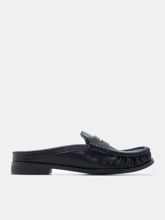 Luigi Flat Mules In Black Colour