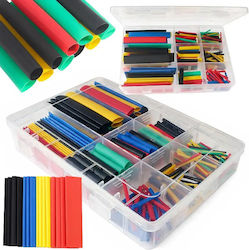 Set of Heat-Shrink Cable Sleeves 348 Pieces Multicolored Organization Case