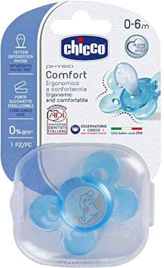 Chicco Comfort Schnuller Silikon mit Etui Blau für 0-6 Monate