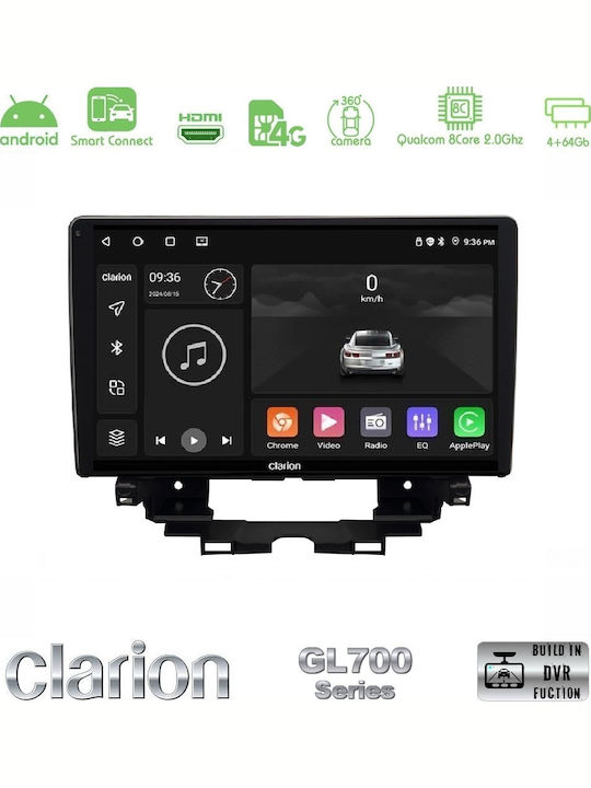 Clarion Auto-Audiosystem für Renault Kangoo 2022 mit Touchscreen 10" (Bluetooth/USB/WiFi/GPS/Apple CarPlay/Android Auto)