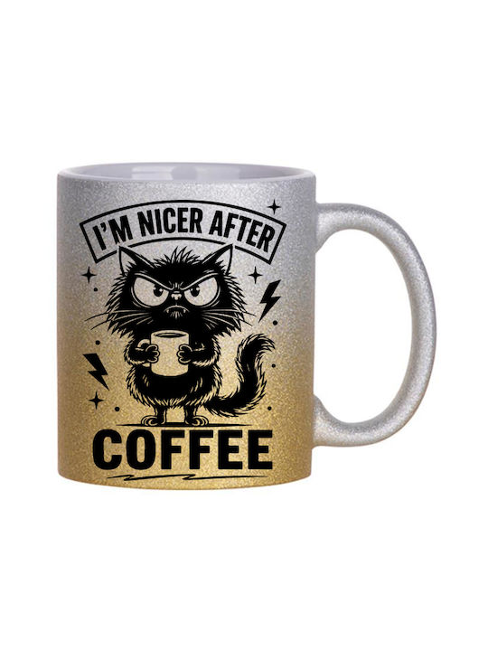 Digital Place Glitter Gold Silver I'm Nicer Aft...