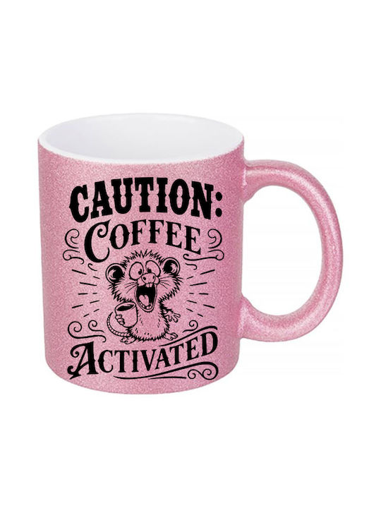 Digital Place Glitter Pink Caution Coffee Activ...