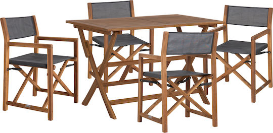 Outdoor Dining Set Textilene 5 Pieces HomeMarkt
