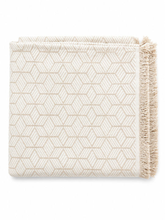 Xionoula Home Cuverturi Pentru Canapea 2 Locuri Jacquard 180x250cm Ecru